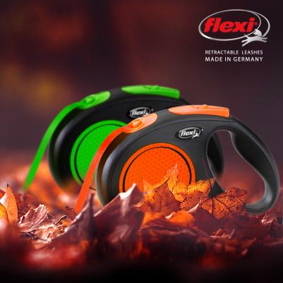 Поводок-рулетка FlexiNew Neon M Tape 5m зеленый – фото 13