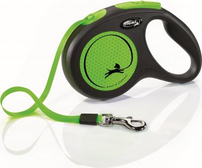 Поводок-рулетка FlexiNew Neon M Tape 5m зеленый – фото 20