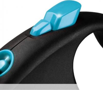 Рулетка для собак Black Design S (до 15кг) 5м лента черный/синий – фото 3