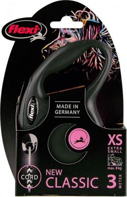 Рулетка для собак Classic Basic Mini (до 8кг) трос 3м черная – фото 1