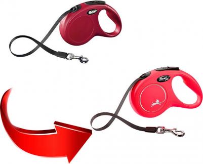 Рулетка для собак Classic Compact S (до 15кг) ремень 5м красная – фото 20