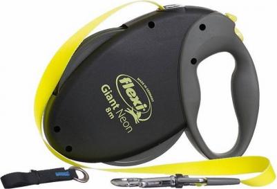 Рулетка Giant Neon XL светоотражающий ремень 8 м для собак от 50кг – фото 1