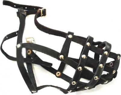 Намордник для собак кожа №5 сетка (стаф)