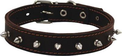 Ошейник для собак, двойной с шипами, ширина 2,5 см, диаметр 39-46 см, цвет: черный – фото 2