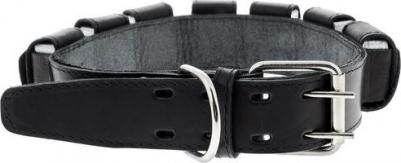 Ошейник для собак кожаный с грузами, обхват шеи 45-65 см, ширина 4,5 см, черный – фото 2
