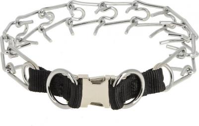 Ошейник для собак строгий, обхват шеи 59 см, металл, капрон, серебристый