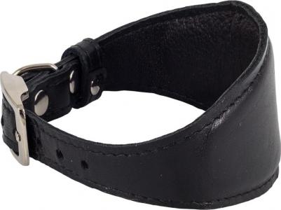 Ошейник с расширением из овечьей кожи для собак, обхват шеи 34-40 см, черный