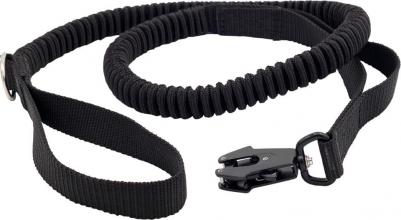 Поводок для собак амортизирующий с двумя ручками, 25 мм, 135-235 см, черный