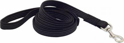 Поводок для собак нейлон с латексной нитью двухсторонний, 20 мм х 2 м, черный
