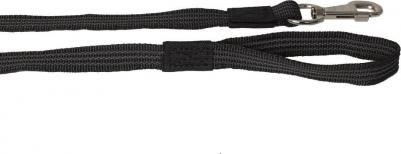 Поводок для собак нейлон с латексной нитью двухсторонний, 20 мм х 2 м, черный – фото 2