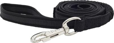 Поводок нейлон с латексной нитью двусторонний с буфферной резинкой 20мм*2м черный