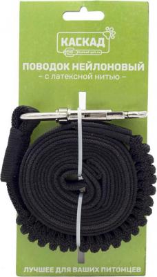 Поводок нейлон с латексной нитью двусторонний с буфферной резинкой 20мм*2м черный – фото 3