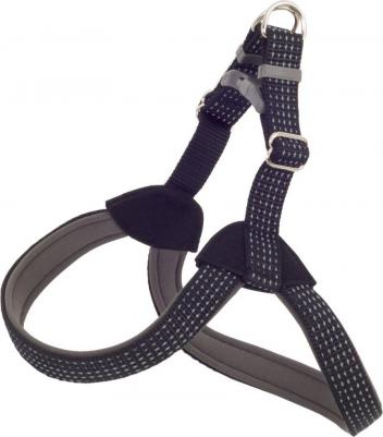 Шлейка Премиум нейлон светоотражающий с подкладкой черная для собак 30мм 38-46см