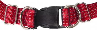 Шлейка Премиум нейлон светоотражающий с подкладкой красная для собак 25мм 31-37см – фото 4