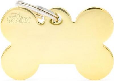 Адресник Basic алюминиевый в форме косточки для собак (4 см, Розовый)