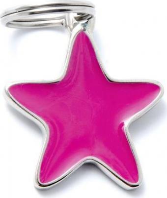 Адресник charms Звездочка, средний, розовый