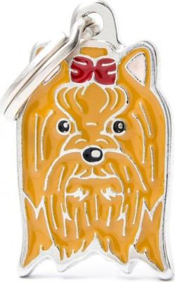 Адресник на ошейник для собак Colors Йоркширский терьер, средний, 2х2,9 см – фото 1