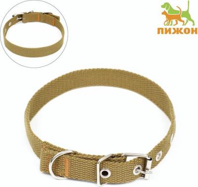 Ошейник брезентовый однослойный, 52 х 2 см, хаки