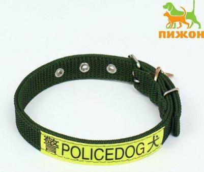 Ошейник двухслойный с вертлюгом, 3 см, зелёный – фото 2