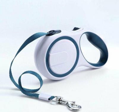 Рулетка с системой эффективного скручивания поводка, 3 м, до 18 кг, серо-синяя – фото 1