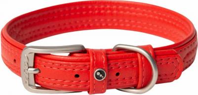 Ошейник для собак повседневный, обхват шеи 48-49 см, кожа, металл, красный