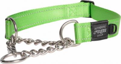 ошейник-полуудавка для собак крупных пород размер XL серия Utility с никелированной цепью, обхват шеи 500-700 мм, лайм