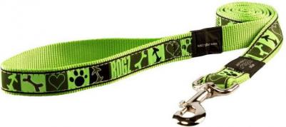 поводок для собак особо крупных пород размер XL серия Fancy Dress. Длина 120 см черный, лайм – фото 1