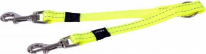 поводок-сворка для 2-х собак, длина 360 мм, неоновый желтый – фото 2