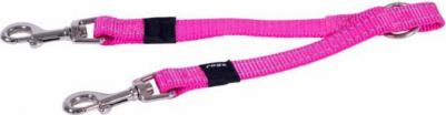 Сворка для собак, нейлон, металл, розовый, длина 0.37 м – фото 1