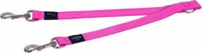 Сворка для собак, нейлон, металл, розовый, длина 0.37 м