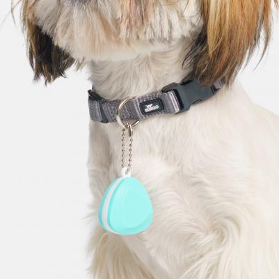 Маячок светящийся на ошейник бирюзовый алмаз силикон – фото 1