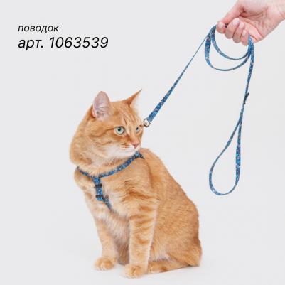 Ошейник 15мм/30-45см цветочный синий – фото 3