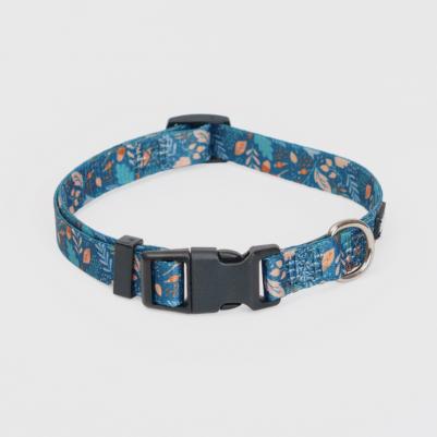 Ошейник 15мм/30-45см цветочный синий