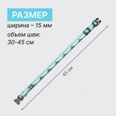 Ошейник 15мм/30-45см горный голубой – фото 3