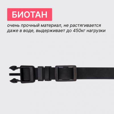 Ошейник для собак из биотана с фастексом, обхват шеи 20-31 см, ширина 1,5 см, черный – фото 3