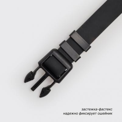 Ошейник для собак из биотана с фастексом, обхват шеи 20-31 см, ширина 1,5 см, черный – фото 7