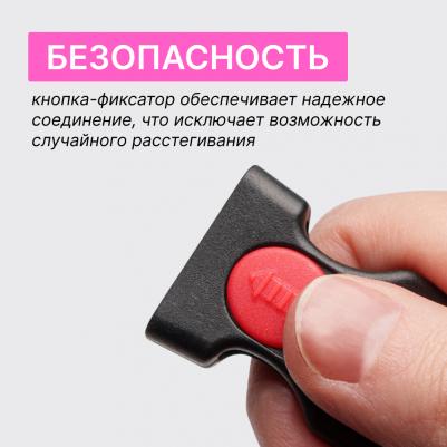 Ошейник для собак из биотана с фастексом, обхват шеи 30-42 см, ширина 2 см, розовый – фото 2