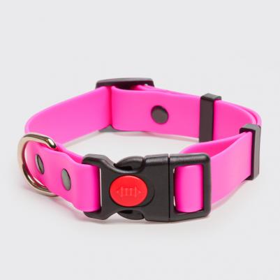 Ошейник для собак из биотана с фастексом, обхват шеи 30-42 см, ширина 2 см, розовый