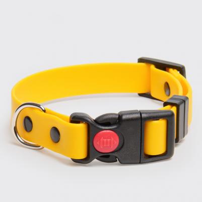 Ошейник для собак из биотана с фастексом, обхват шеи 37-55 см, ширина 2,5 см, желтый