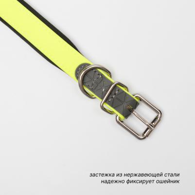 Ошейник для собак, обхват шеи 45 см, ширина 2 см, желтый – фото 1