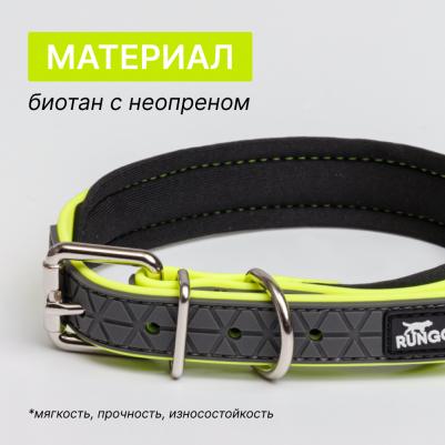 Ошейник для собак, обхват шеи 45 см, ширина 2 см, желтый – фото 3
