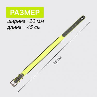 Ошейник для собак, обхват шеи 45 см, ширина 2 см, желтый – фото 7