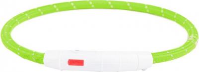 Ошейник для собак средних пород светящийся круглый зеленый 45 см