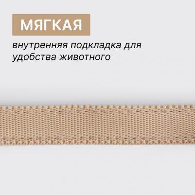 Ошейник Downtown M-L: 35–55cm/20mm черный с бежевым – фото 4