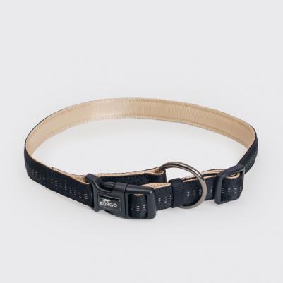 Ошейник Downtown M-L: 35–55cm/20mm черный с бежевым
