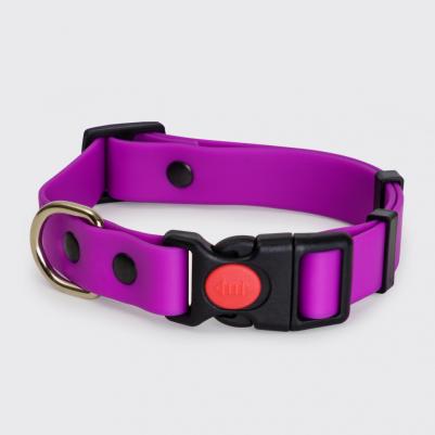 Ошейник из биотана с фастексом, 20мм, обхват шеи 30-42см, матовый, фиолетовый