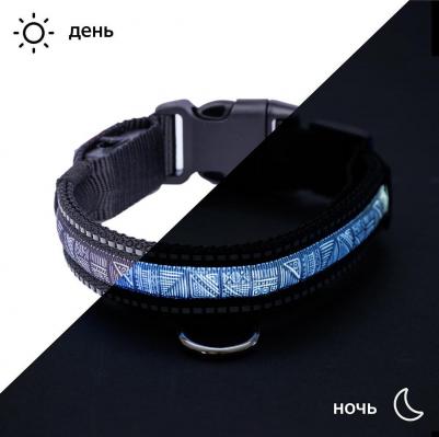 Ошейник светящийся черный нейлон 51-61 см L 4680368292901 – фото 4