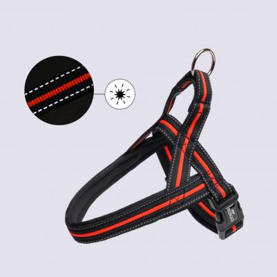 Шлейка со светоотр. Norway 30–50 cm/35mm черная с оранжевым