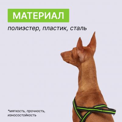 Шлейка со светоотр. Norway 68–88 cm/35mm черная с зеленым – фото 6