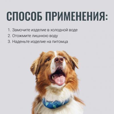 Ошейник охлаждающий синий 63,5*6,2см – фото 6